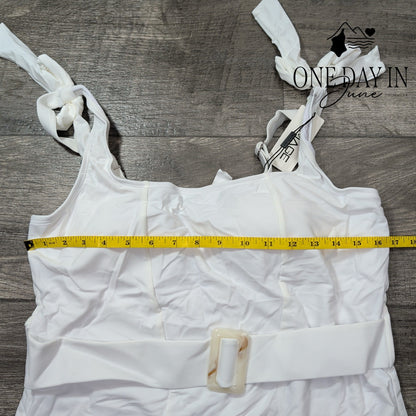 Aimage Tie Shoulder Belted One Piece Swimsuit Size XL