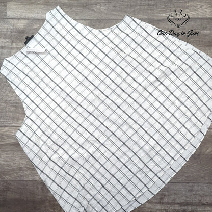 Lane Bryant White Gray Plaid Sleeveless Tank Top Blouse NWT Size 18