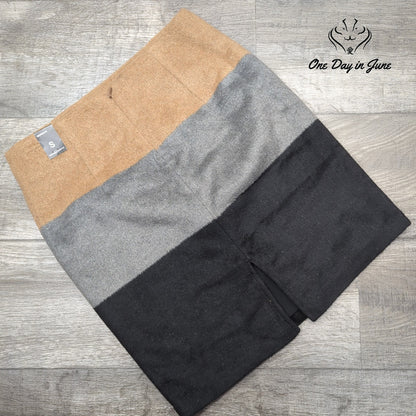 Amanda + Chelsea Modern Fit Colorblock Wool Blend Skirt Gray Black NWT Size S