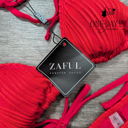 Zaful Adjustable Triangle Tie Side Bikini Swimsuit Size S