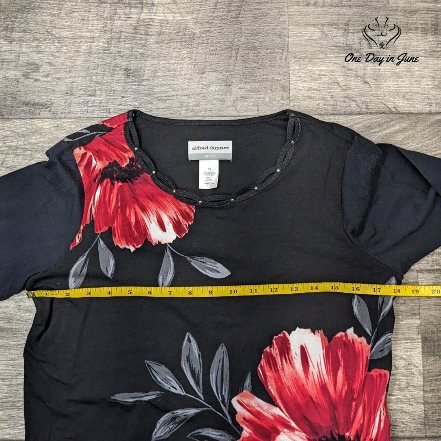 Alfred Dunner Petite Long Sleeve Flower Print Top Size PS