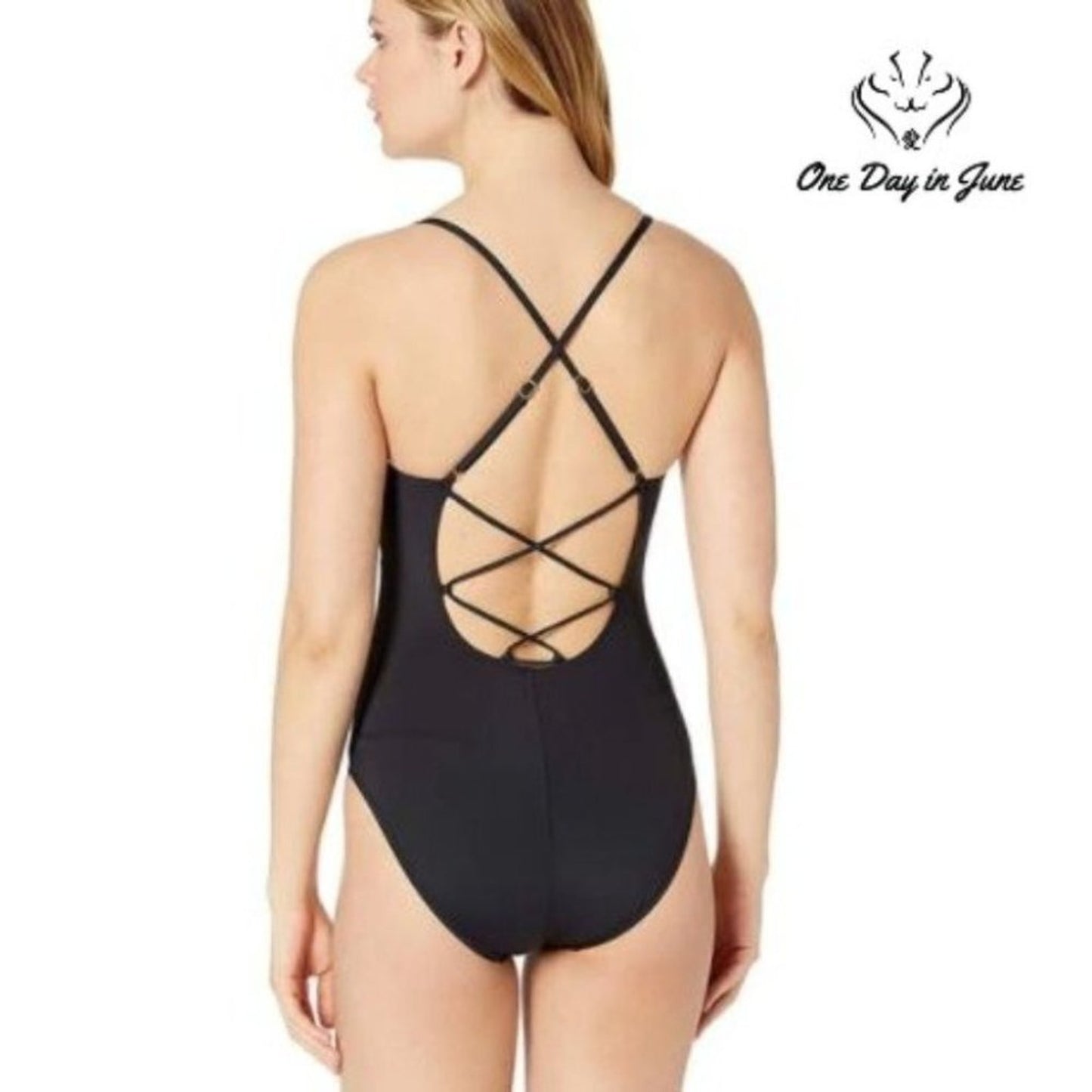 La Blanca Island Goddess Lace-up One-Piece Swimsuit Size 8