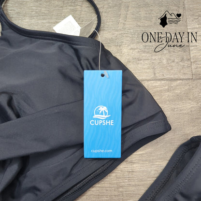Cupshe Cross Front High Waist Bikini Swimsuit Size M