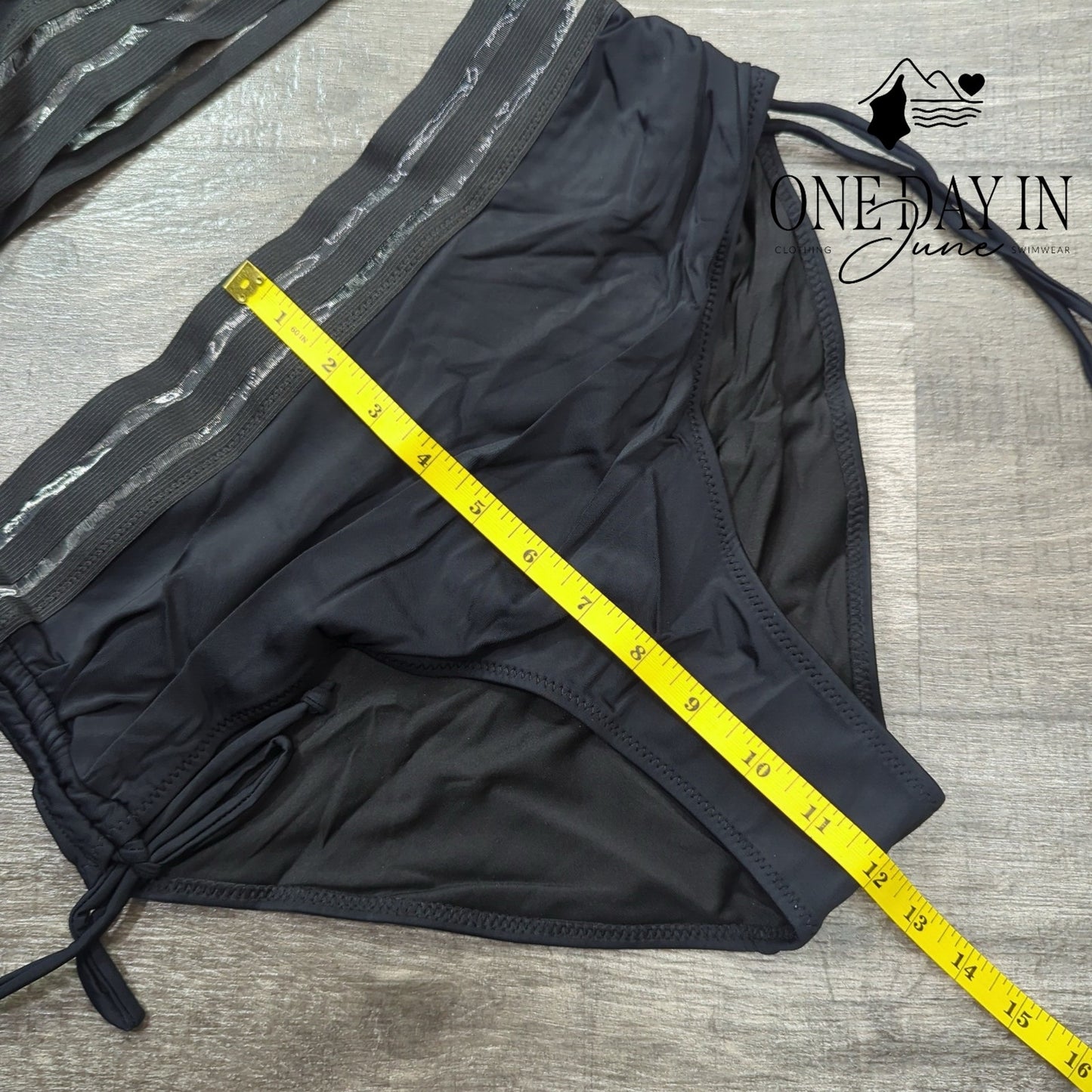 Blooming Jelly High Waist Drawstring Bikini Swimsuit Size M