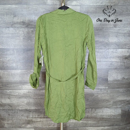 a.n.a Long Sleeve Button Front Mini Dress Size XS