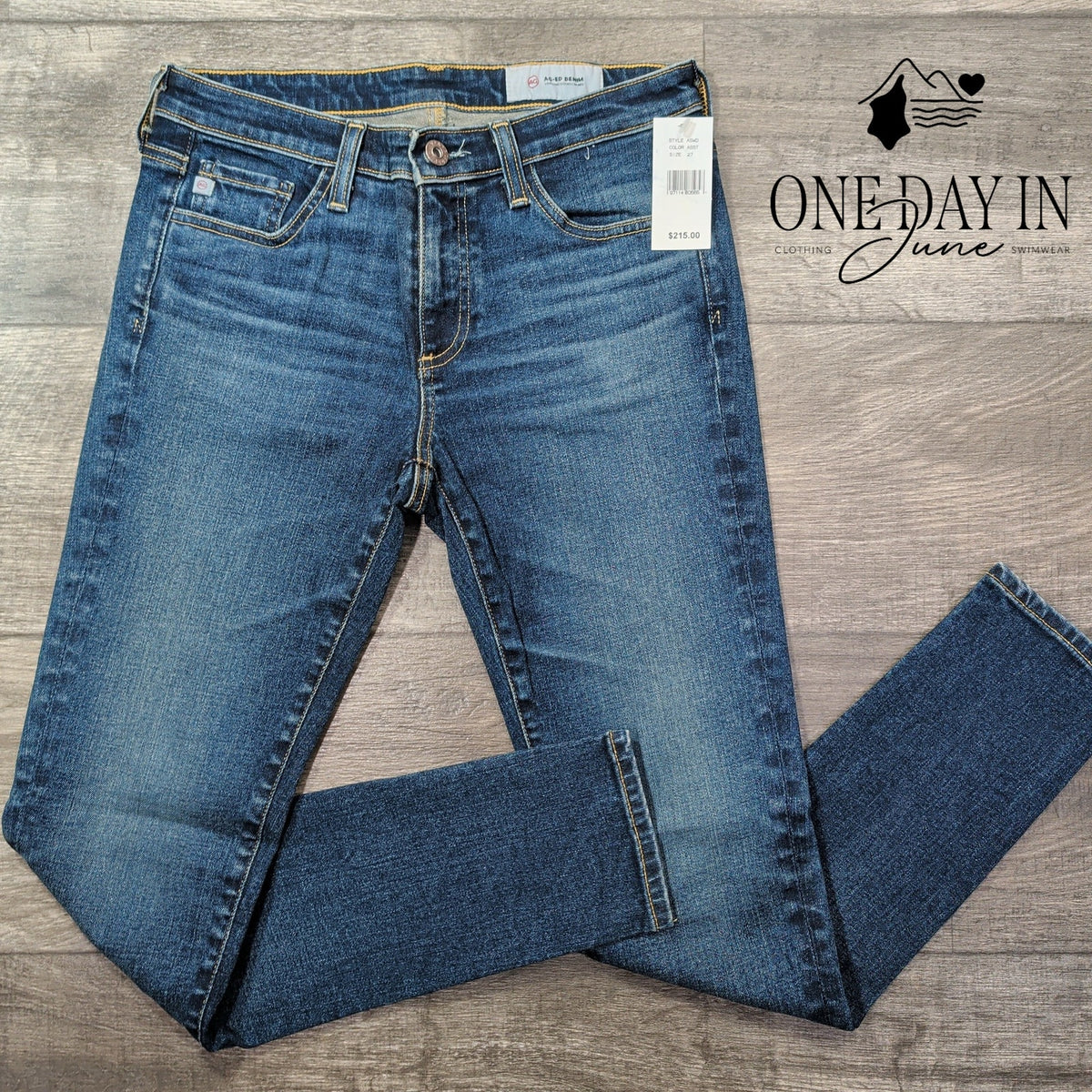 AG Adriano Goldschmied The Sophia High Rise Slim Jeans Blue NWT Size 4 (27)