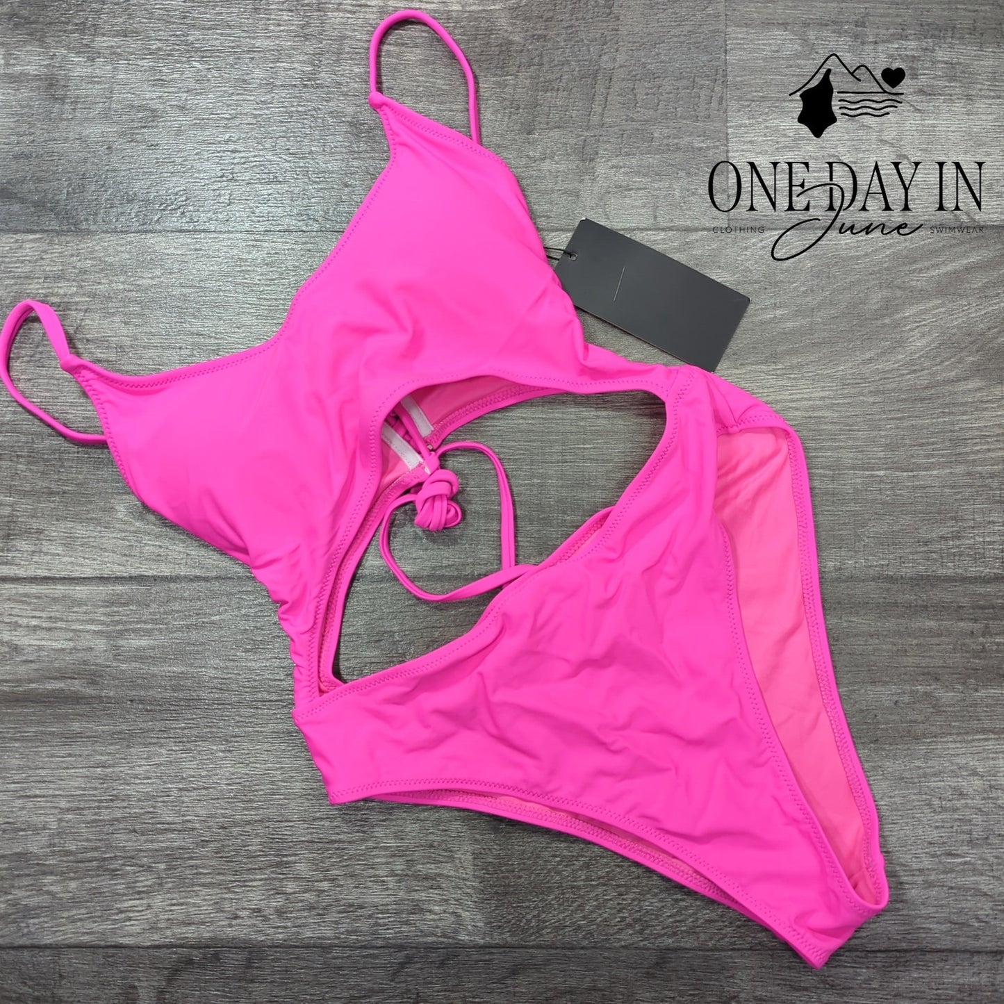 Meyeeka Tie Back Cut Out One Piece Swimsuit Size S