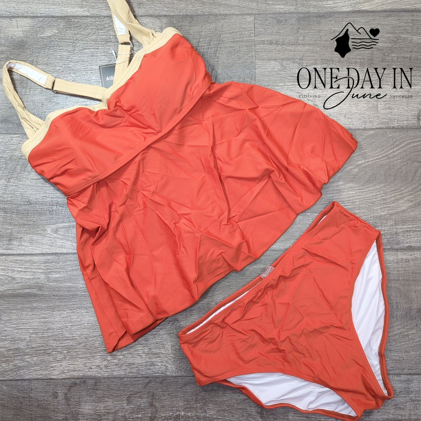 Aidonger Cross Strap Tankini Swimsuit Size M