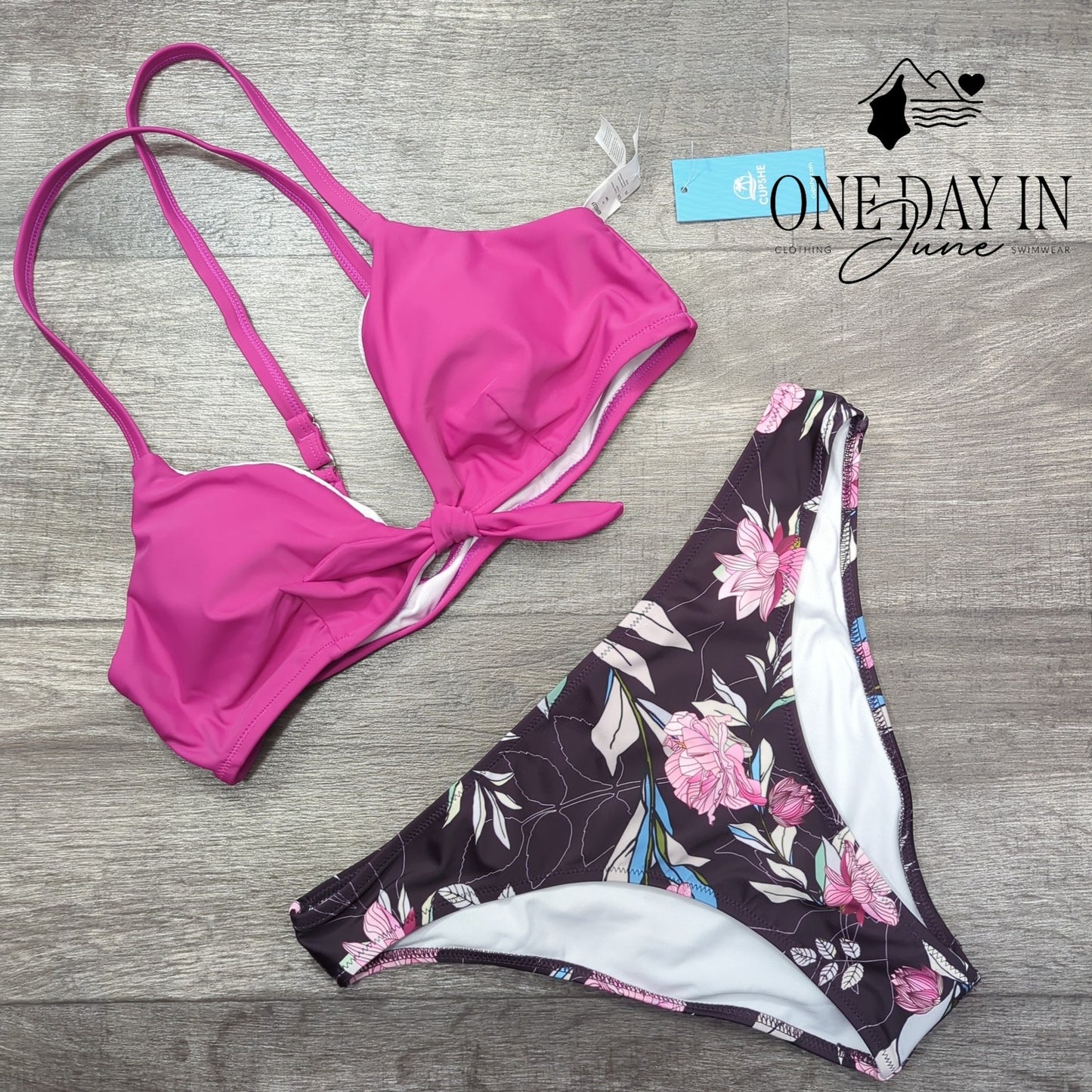 Cupshe Knot Front Bikini Swimsuit Size L