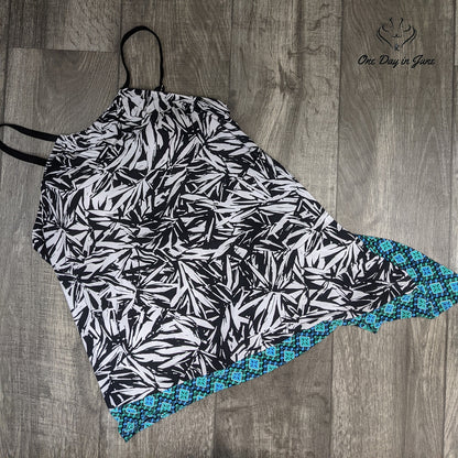 Coastal Blue Asymmetrical Hem Tankini Top Swimsuit Size 1X (16W-18W)