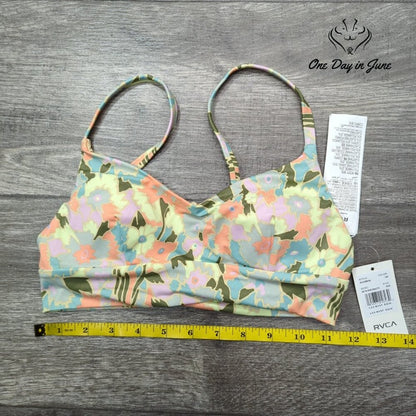 RVCA On The Road Bralette Bikini Top Floral Adjustable NWT $52 Size XS