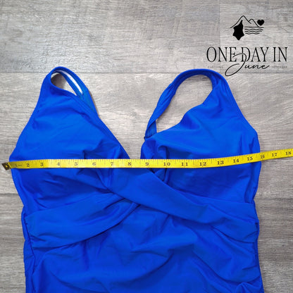 Eomenie Cross Front Tie Back One Piece Swimsuit Size XL