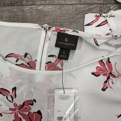 Worthington Open Shoulder Single Sleeve Top Size L