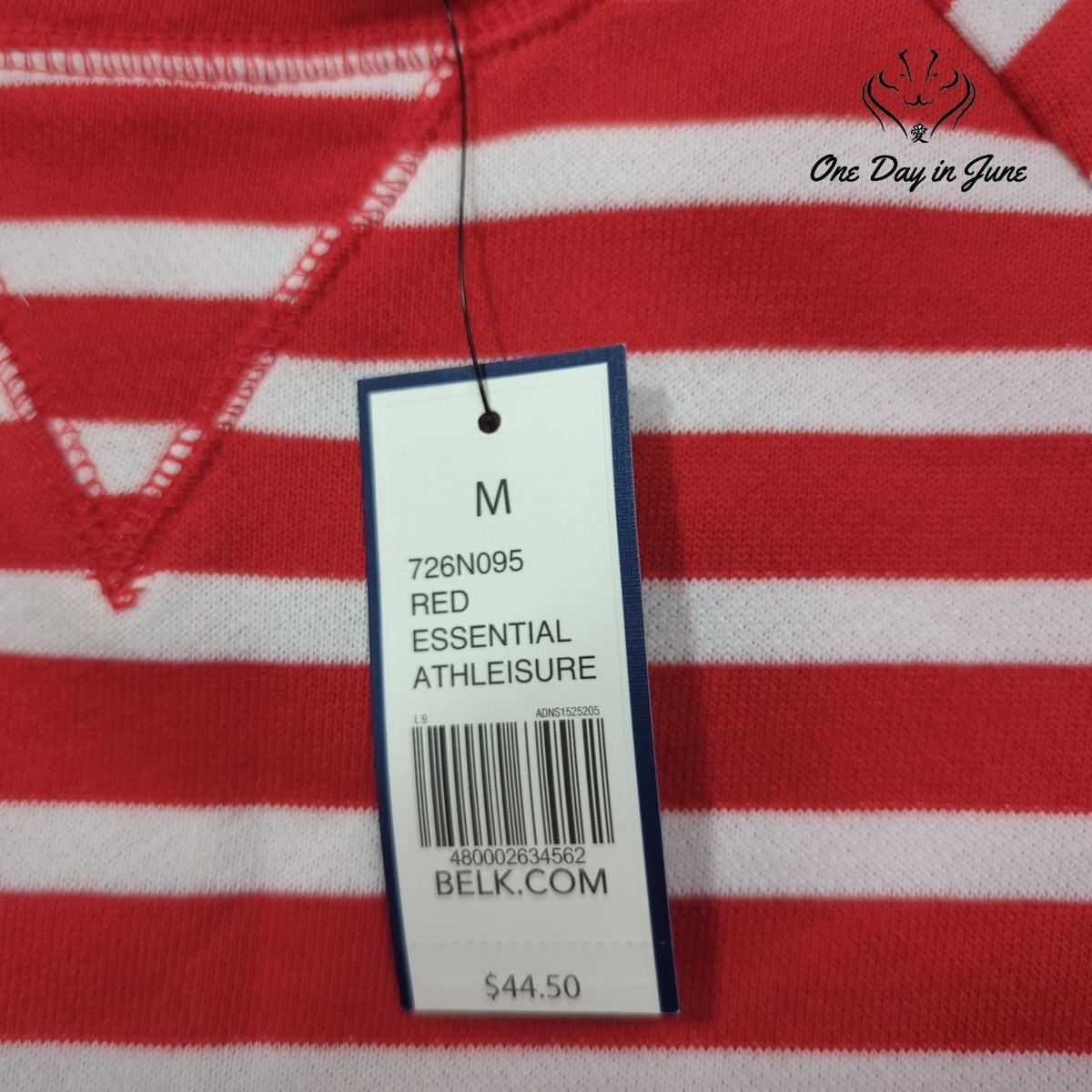 Crown & Ivy Essential Athleisure Striped Short Sleeve Top Red NWT Size M
