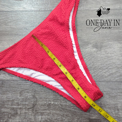 CharmLeaks Textured Bandeau Bikini Swimsuit Size L