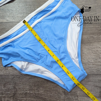 Blooming Jelly High Waist Crop Bikini Swimsuit Size M