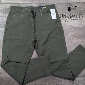 AG Adriano Goldschmied Caden Tailored Trouser Pants Olive Green NWT Size 4 (27)