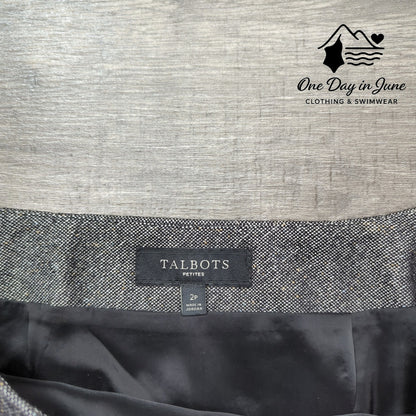 Talbots Petite Wool Flare Lined Mini Skirt Size 2P