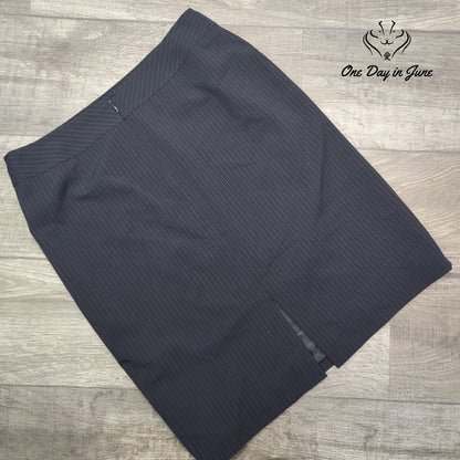 Tahari Arthur S Levine Pinstripe Pencil Skirt Navy Career Lined Size 10