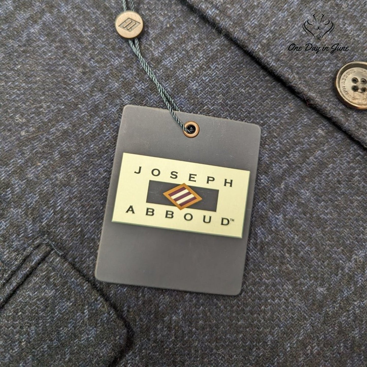 Joseph Abboud Wool Blend Plaid Blazer Navy Blue 2 Button NWT Size XXL