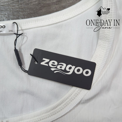 Zeagoo Ribbed Short Sleeve Top Size 2XL