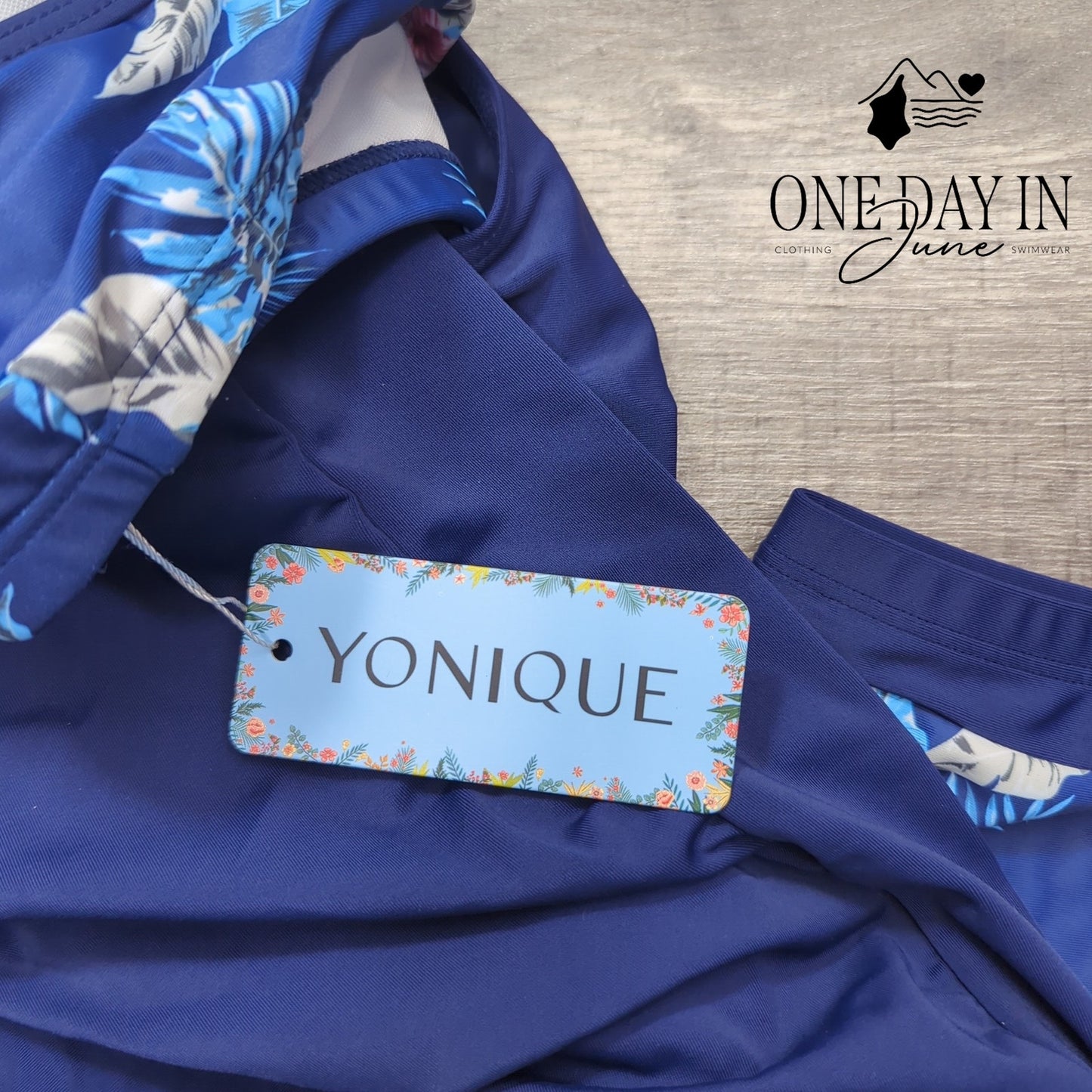 Yonique Double Up Boyshort Tankini Swimsuit Size XL
