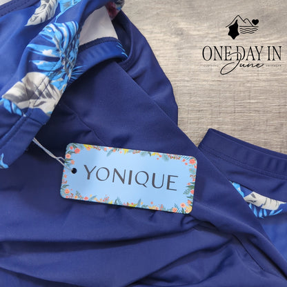 Yonique Double Up Boyshort Tankini Swimsuit Size XL