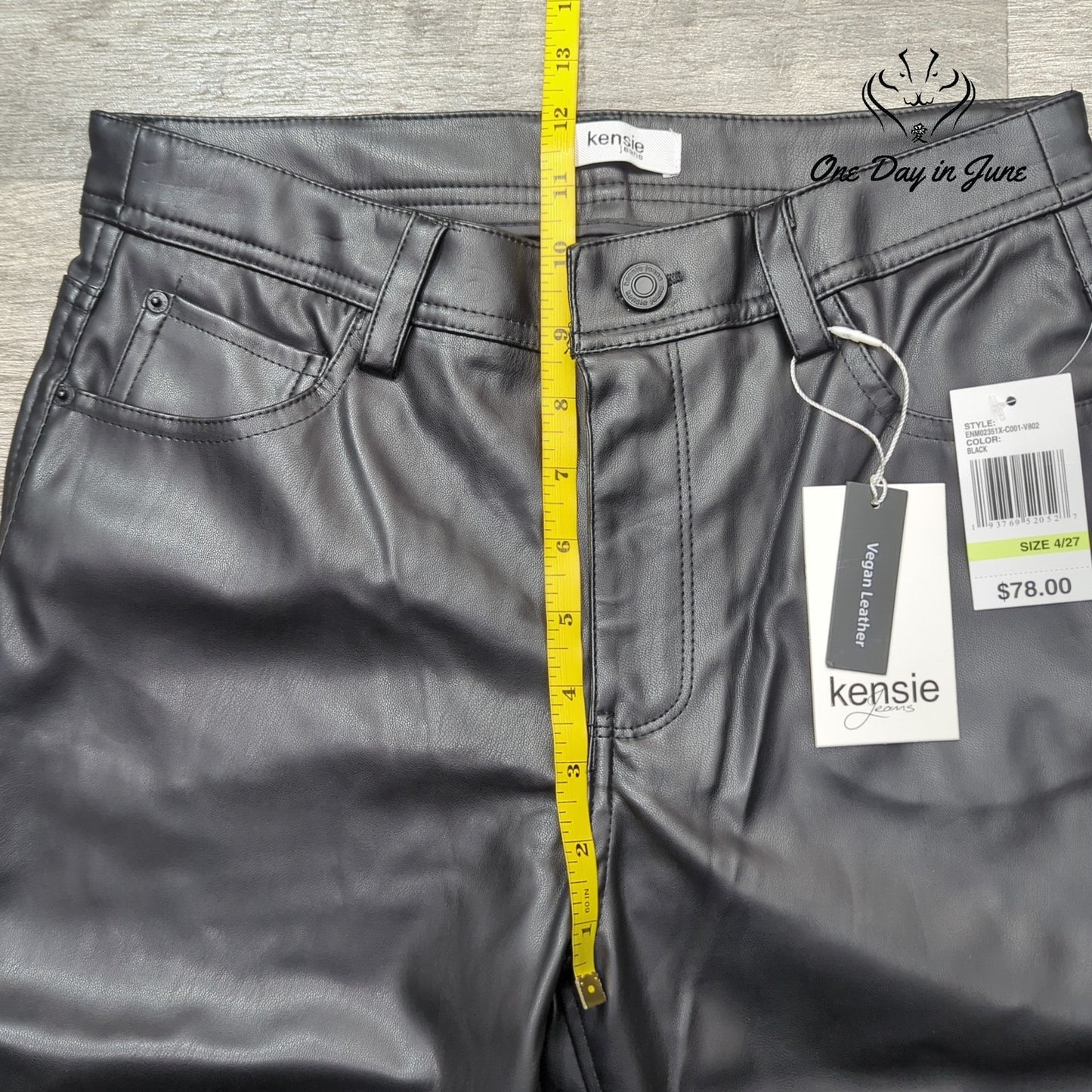 Kensie Jeans Vegan Leather Straight Leg Pants Size 4