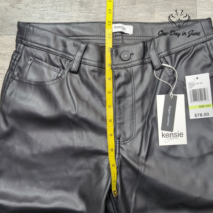 Kensie Jeans Vegan Leather Straight Leg Pants Size 4