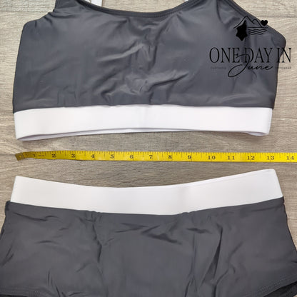 Adisputent High Waist Crop Bikini Swimsuit Size M