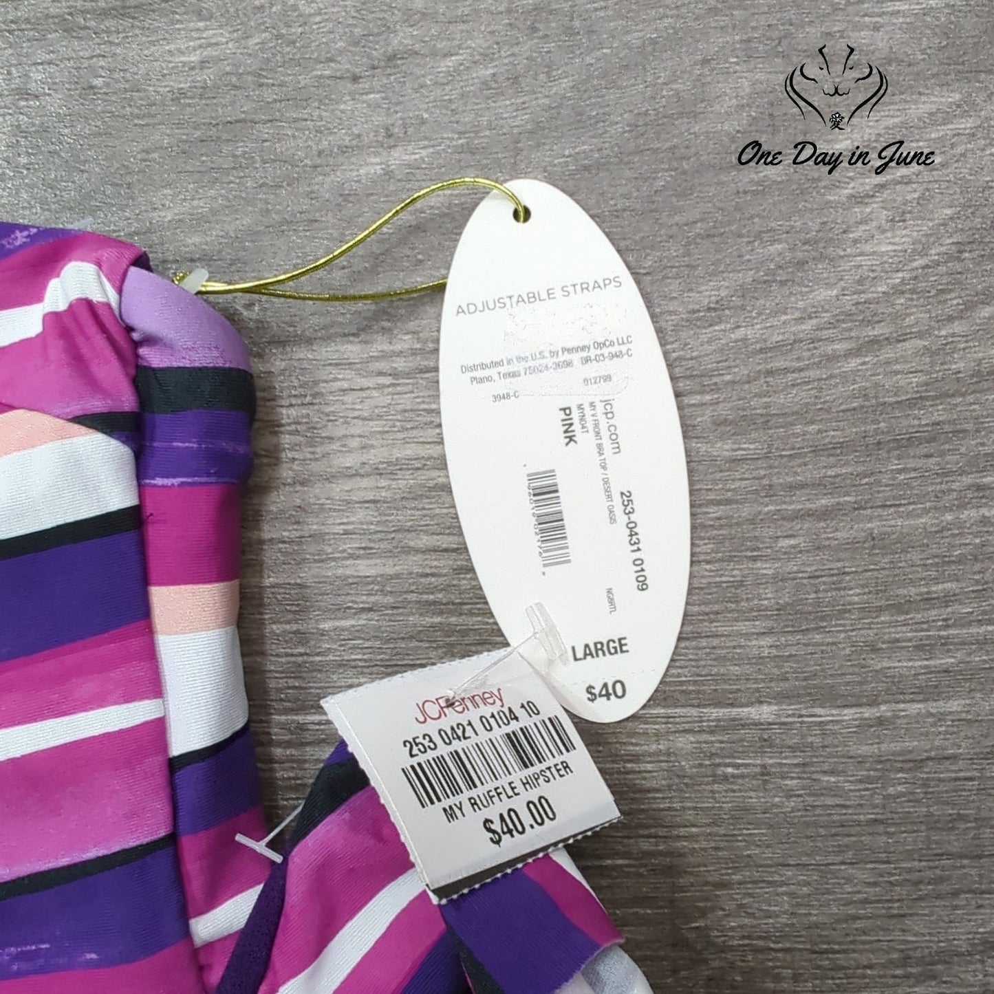 Mynah V Wire Padded Bikini Swimsuit Size L