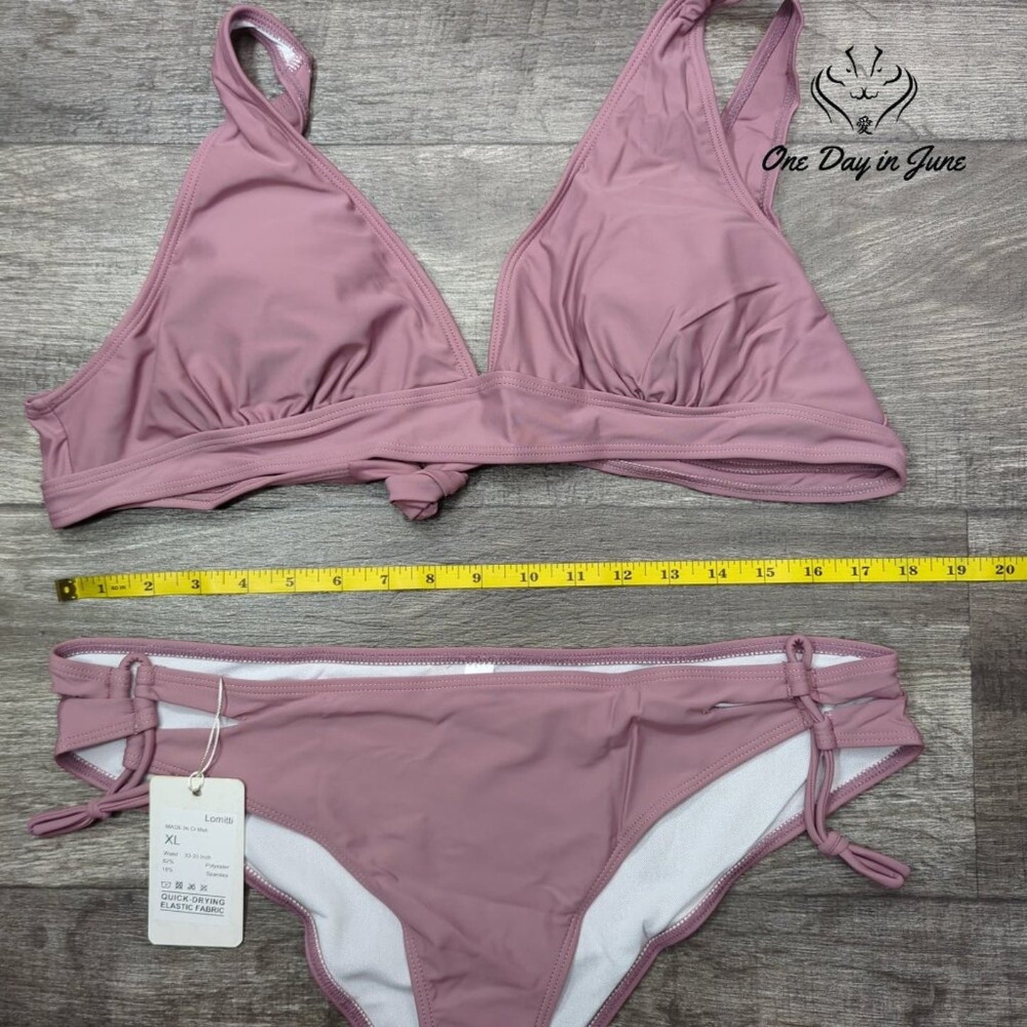 Lomitti Tie Back Tie Side Bikini Swimsuit Size XL