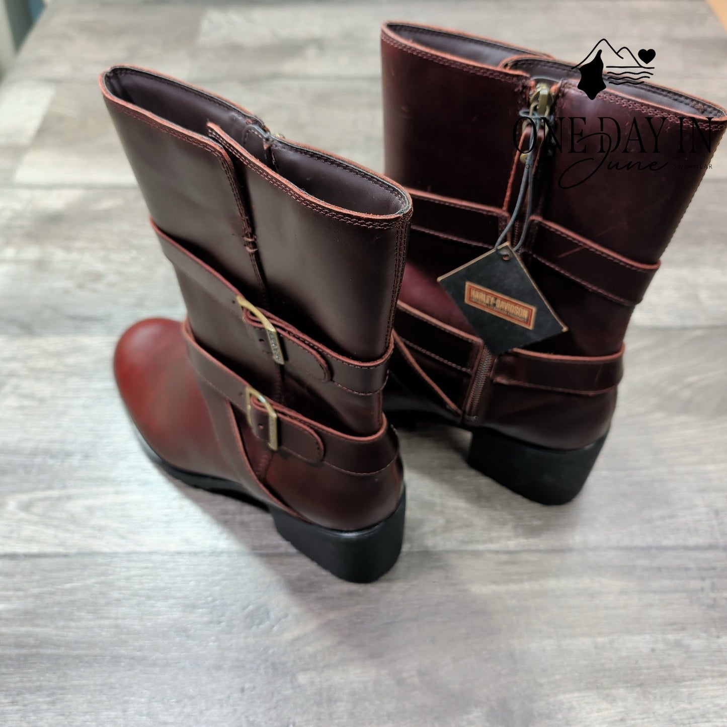 Harley Davidson LaLanne Triple Strap Boots Brown Leather NWT D84714 Size 11