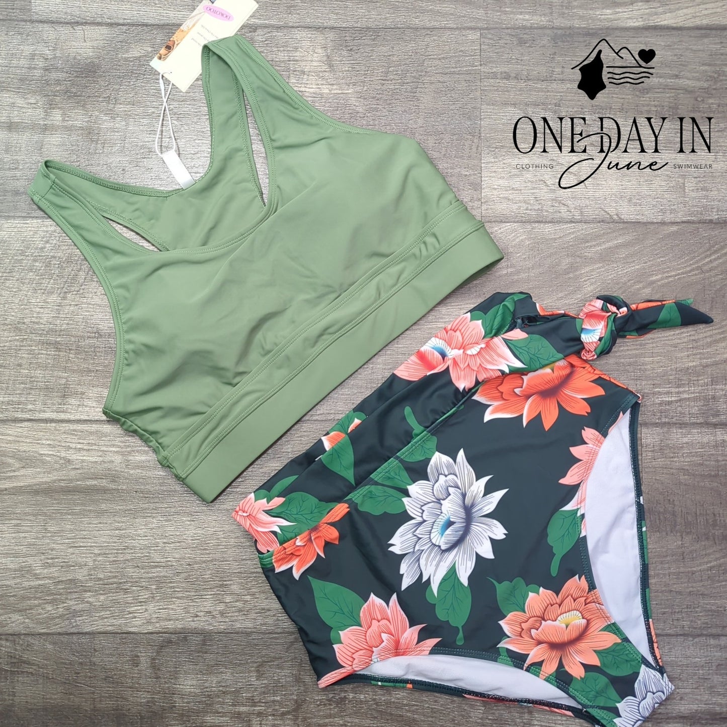 Dokotoo Crop Top High Waist Bikini Swimsuit Size L