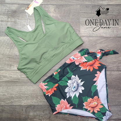 Dokotoo Crop Top High Waist Bikini Swimsuit Size L
