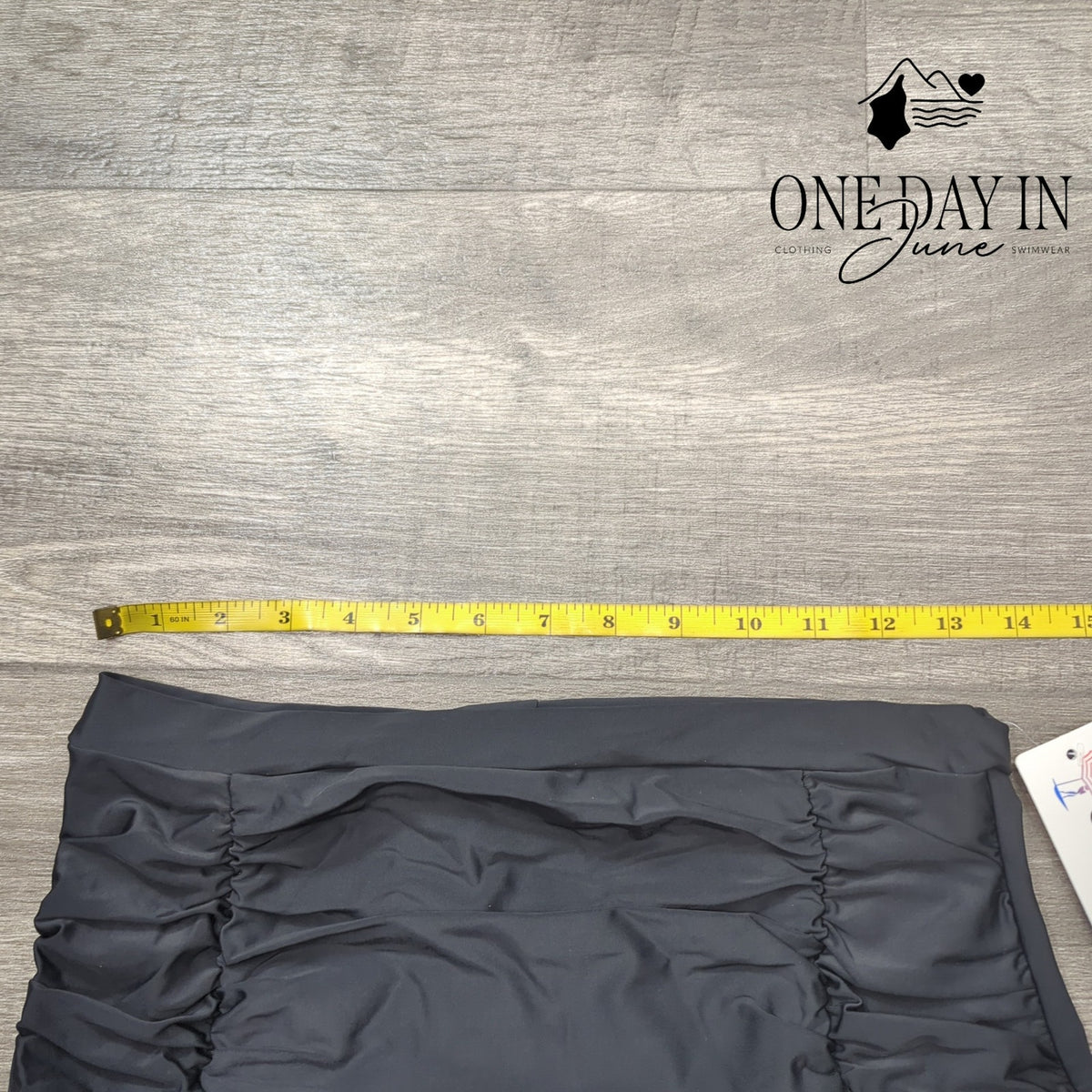 Cocopear High Waist Ruched Bikini Bottom Black Full Coverage NWT Size XL