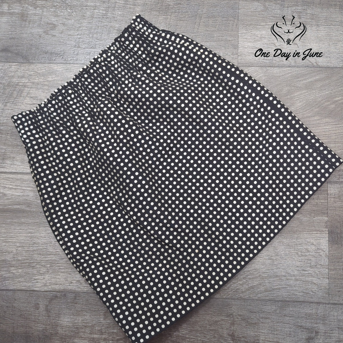 J.Crew Womens Polka Dot Pull On Mini Skirt Black White Elastic Waist Size 00