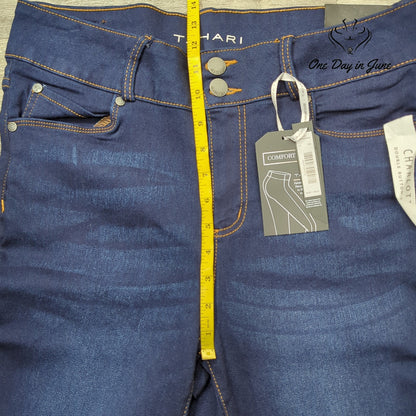 Tahari Plus Size Charlotte Double Button Skinny Jeans Size 14W