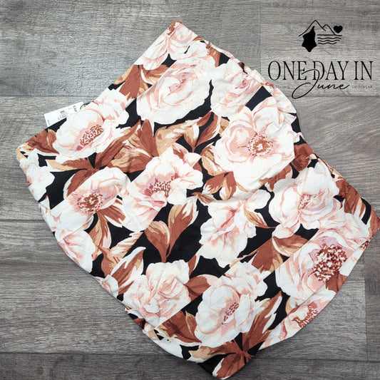 Express Linen Floral Pencil Skirt Size XS