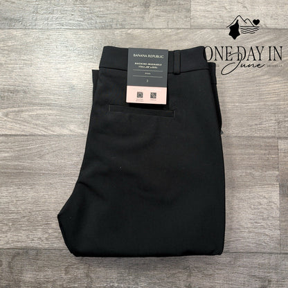 Banana Republic Ryan Italian Wool Dress Pants Black NWT Size 2