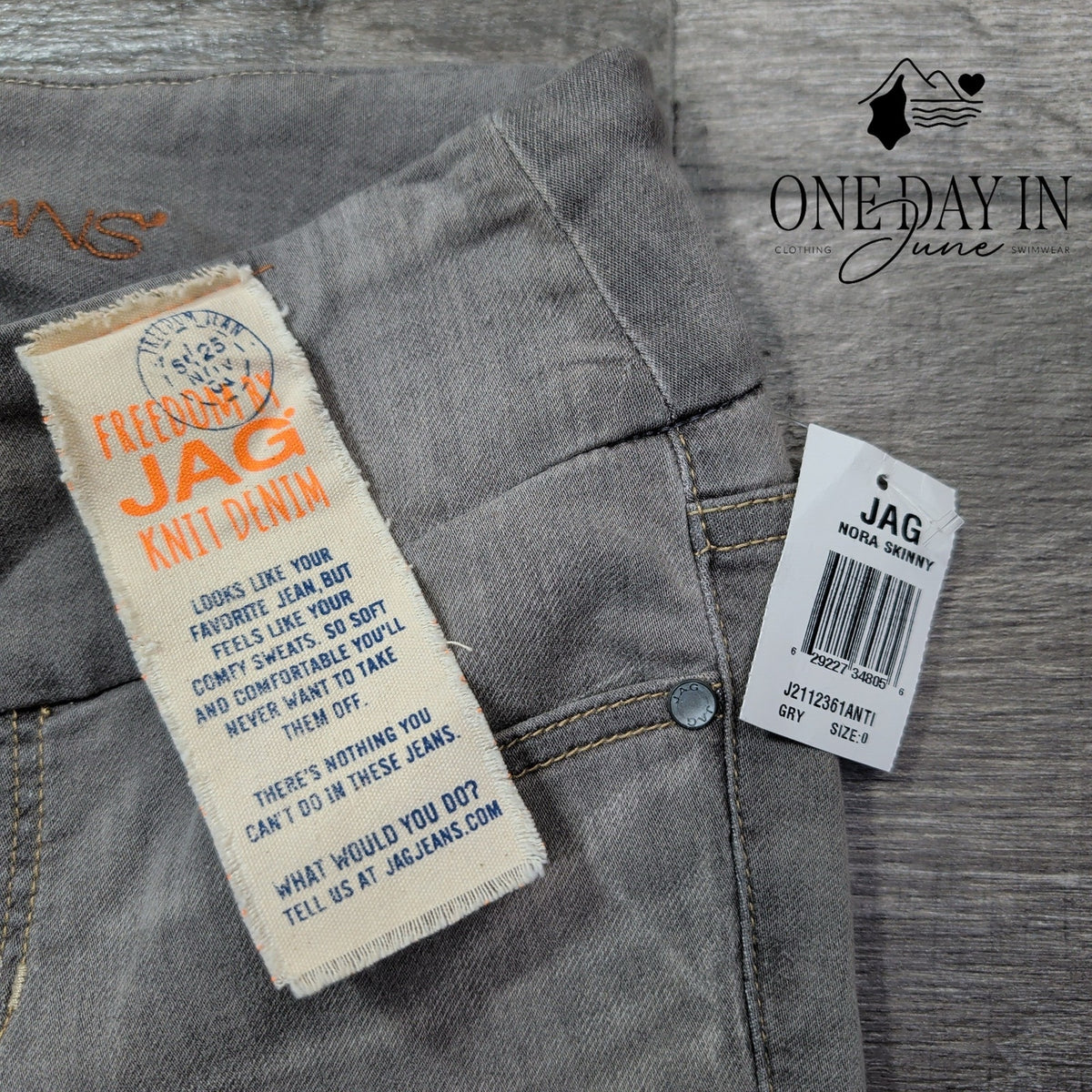 Jag Jeans Nora High Rise Skinny Pull On Jeans Gray NWT Size 0