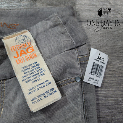 Jag Jeans Nora High Rise Skinny Pull On Jeans Gray NWT Size 0