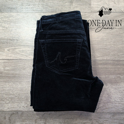 AG Adriano Goldschmied The Angel Low Rise Bootcut Velveteen Navy NWT Size 4 (27)