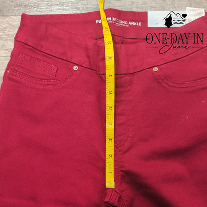 Chico's Pull On Jegging Ankle Jeans Cranberry Red NWT Size Chico's 00T (2T)
