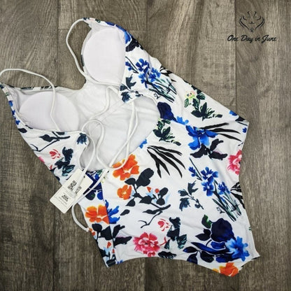 Ekouaer V Neck High Cut One Piece Swimsuit Size XL