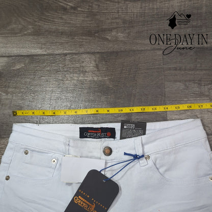 Copper Rivet Slim Fit Distressed Jeans Size 34X32