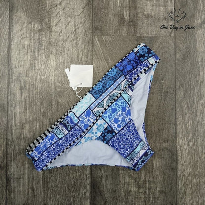 OdadeMar Blue Iris Medium Coverage Bikini Bottom Swimsuit Size S