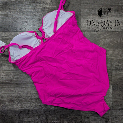 Eomenie Ring Front One Piece Swimsuit Size XL