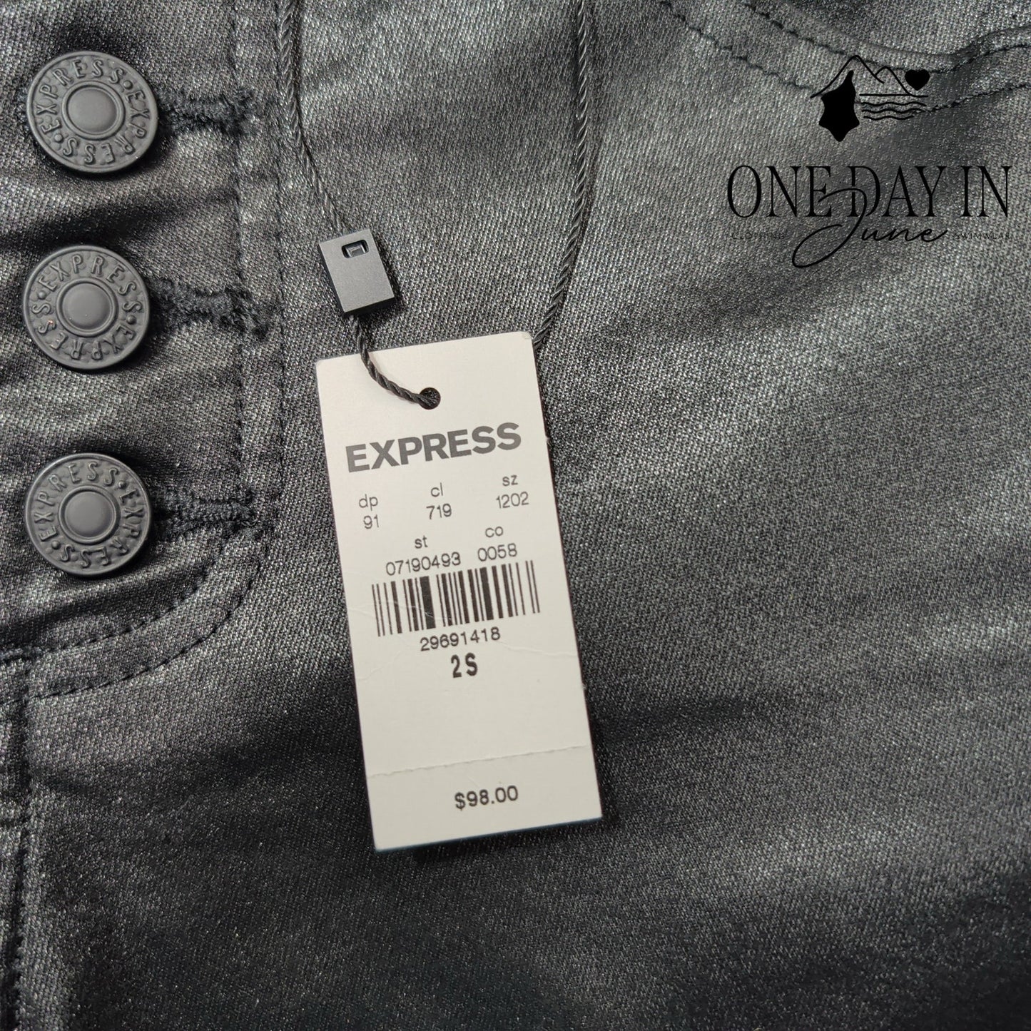 Express Curvy Skinny Ankle Coated Denim Jeans Size 0 (25)