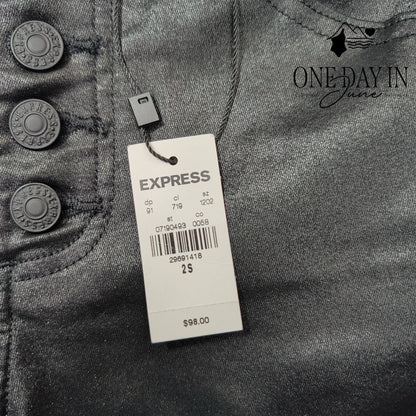 Express Curvy Skinny Ankle Coated Denim Jeans Size 0 (25)